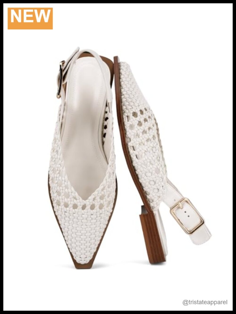 Women's Woven Pointed Toe Mules Slip-On Flats Open Heel Office Work Shoes